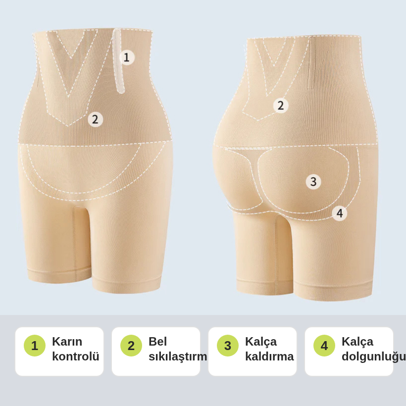 Dikişsiz Kalça Kaldırıcı ve Bel Şekillendirici Şort